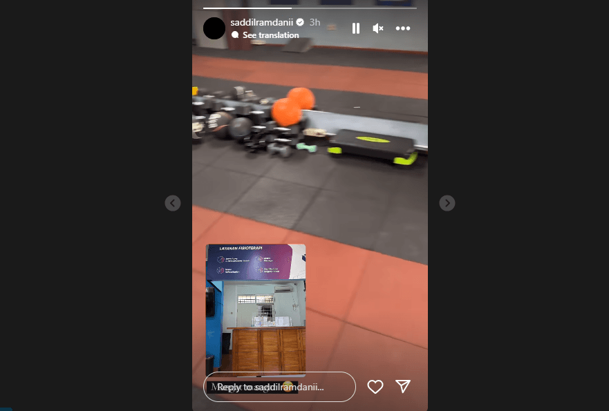 Video IG Saddil Ramdani di Tempat Fisioterapi