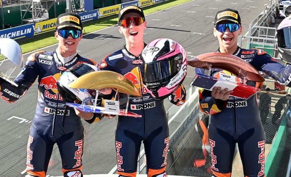 Podium Red Bull Rookies Cup 2024 di Sirkuit Le Mans, Prancis, Minggu (12/5/2024)/foto: Red Bull.