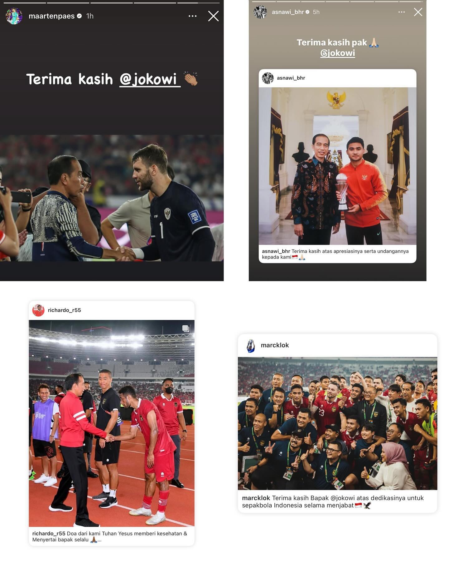 Ucapan Pemain Timnas Indonesia / Instagram @folksyfootball