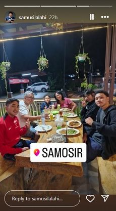 Samuel Silalahi Mengunjungi Samosir (Foto: Instagram Story @samusilalahi)