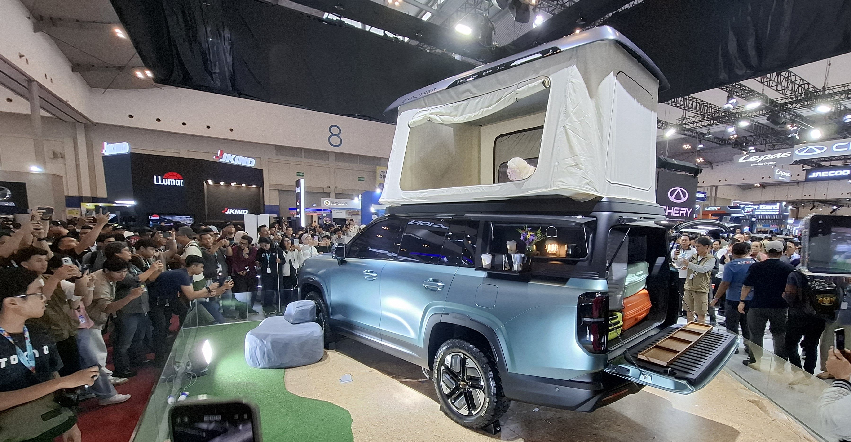 Chery T1TP Concept dapat disulap dari SUV berkapasitas hingga 7 penumpang menjadi pikap double cabin. (Chadie)