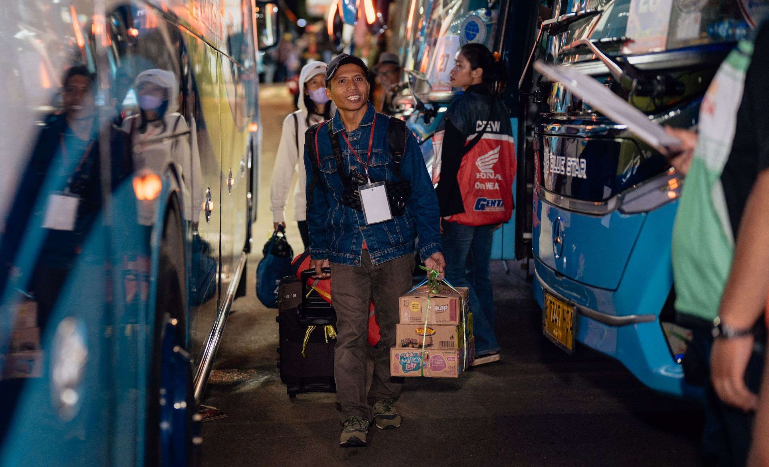 Semangat peserta MBBH tahun lalu saat siap berangkat menuju kampung halaman. (AHM)