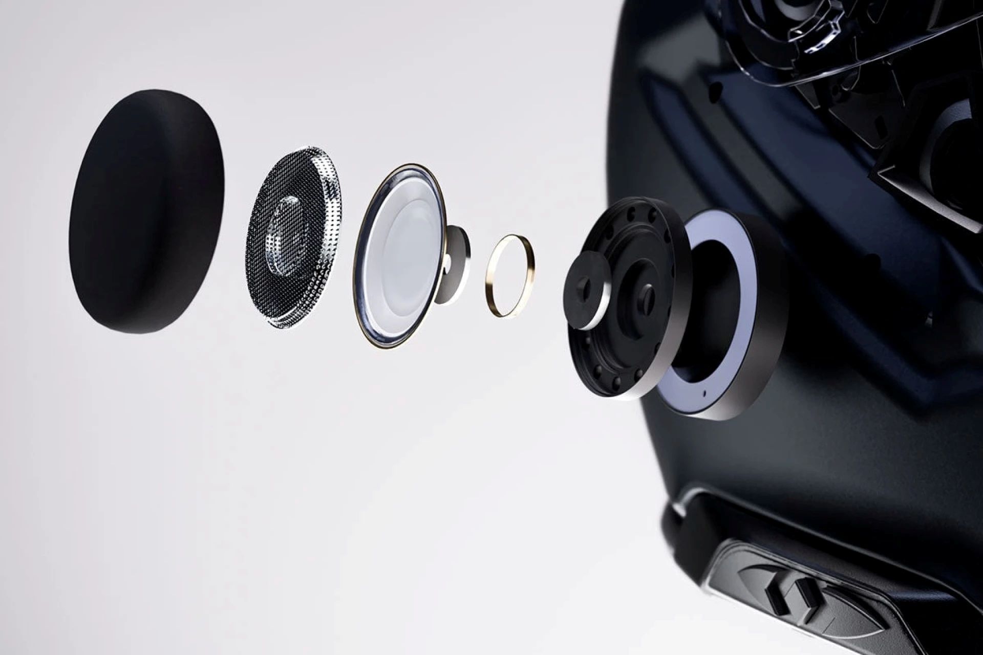 Shoei GT-Air 3 Smart memiliki perangkat audio, termasuk mickrofon berfitur active noise cancellation noise. (EyeSight)