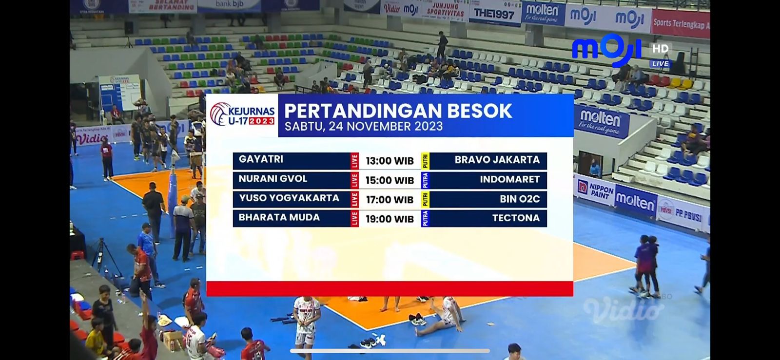 Pertandingan Kejurnas Voli U-17 2023, 25 November 